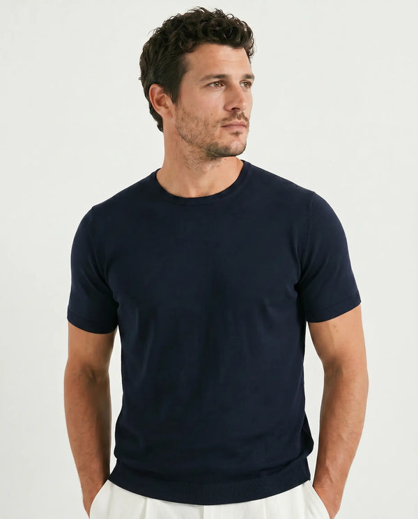 Pini Parma Italy men blue jersey t-shirt casual