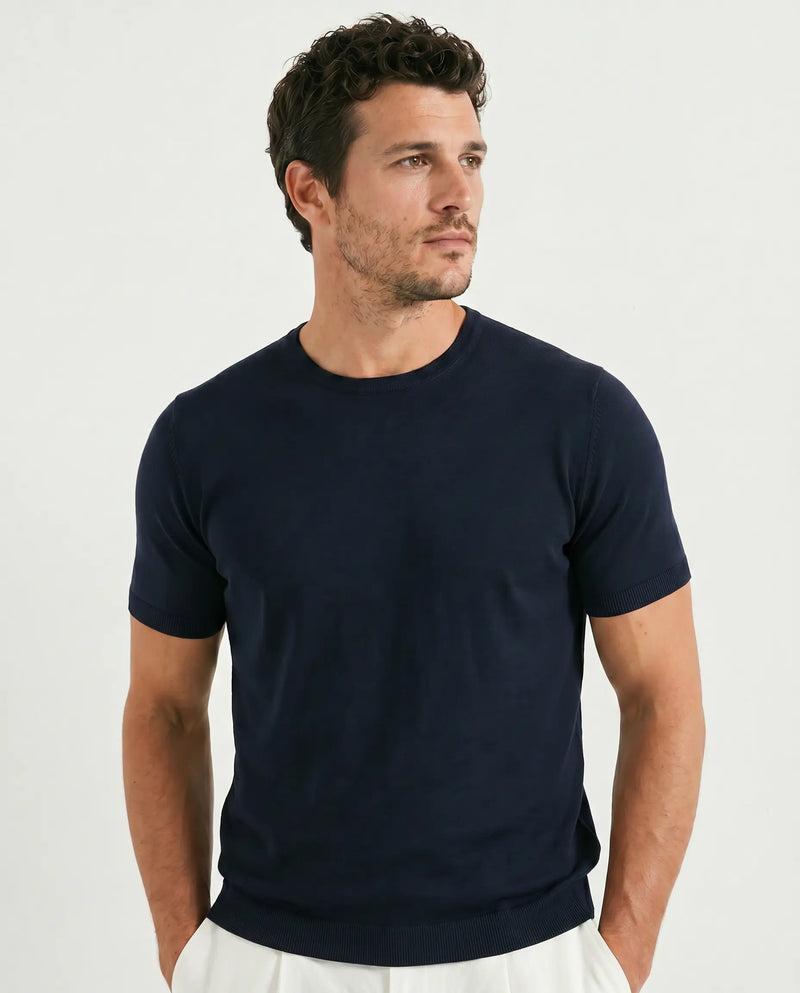 Pini Parma Italy men blue jersey t-shirt casual