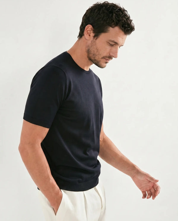 Pini Parma Italy men blue jersey t-shirt casual