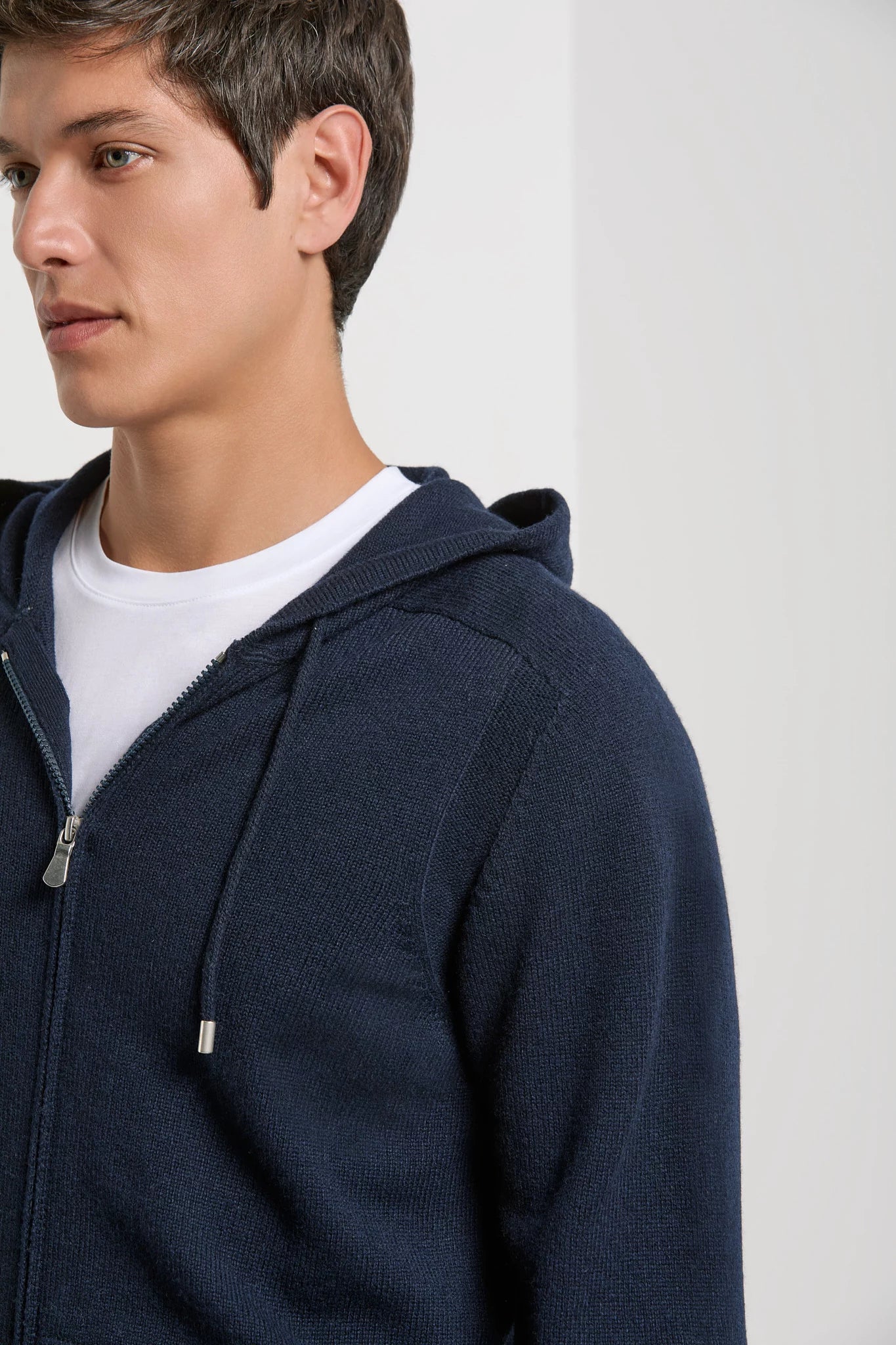Pini Parma made in Italy men blue jersey zip hoodie casualwear