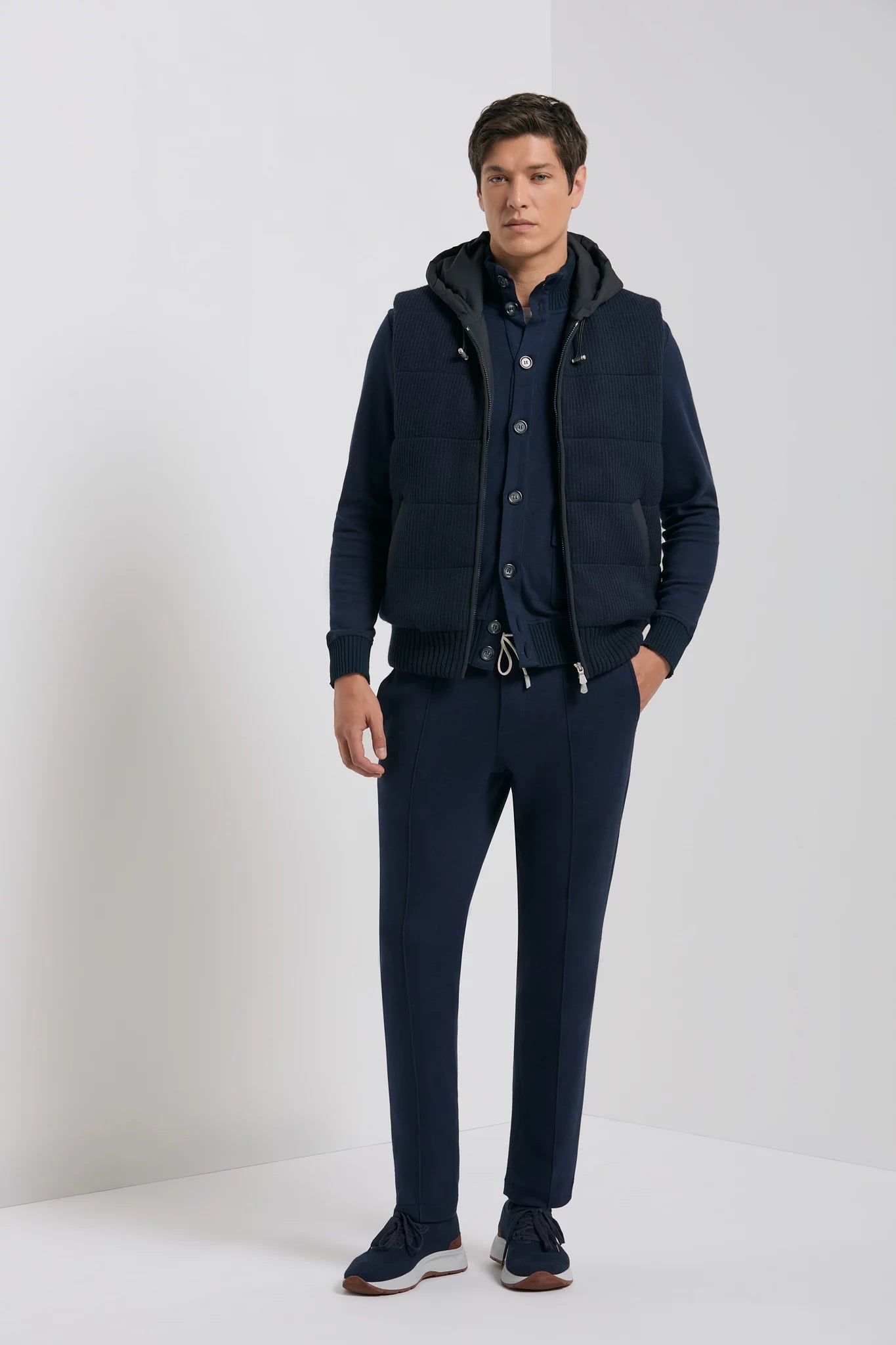 Pini Parma men made in italy blue knitted vest winter