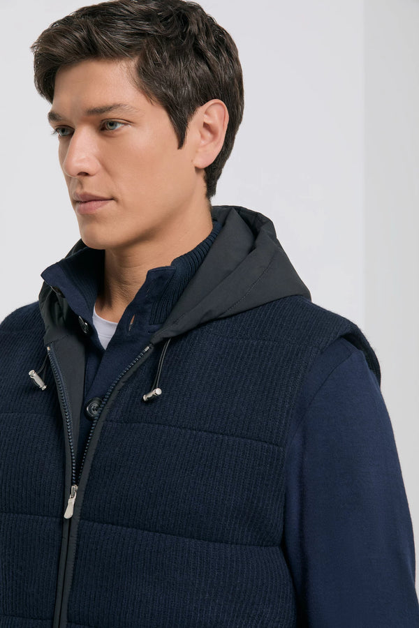 Pini Parma men made in italy blue knitted vest winter