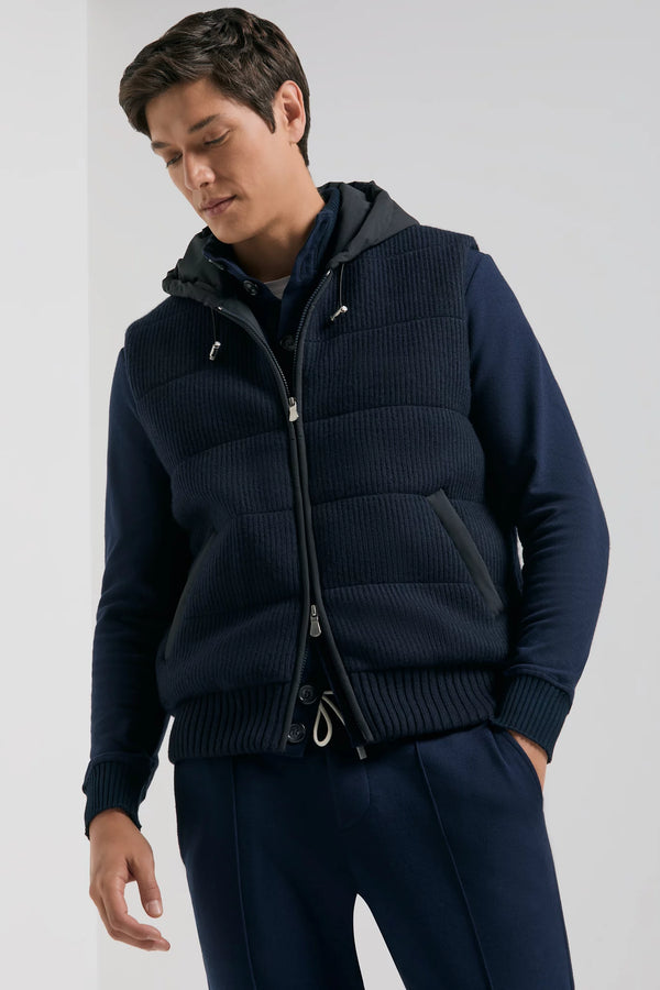 Pini Parma men made in italy blue knitted vest winter