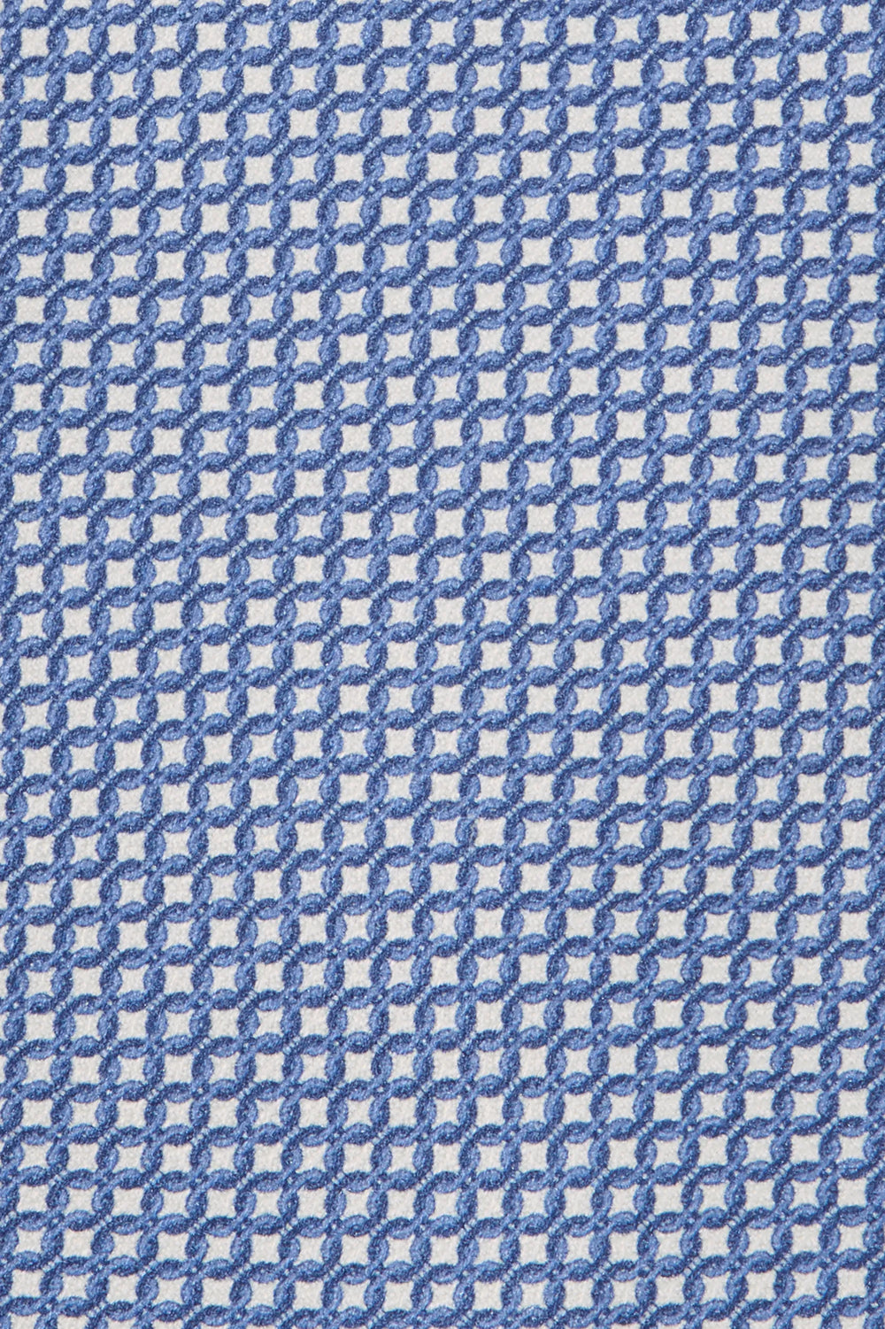 Patterned fabric with blue and white geometric design