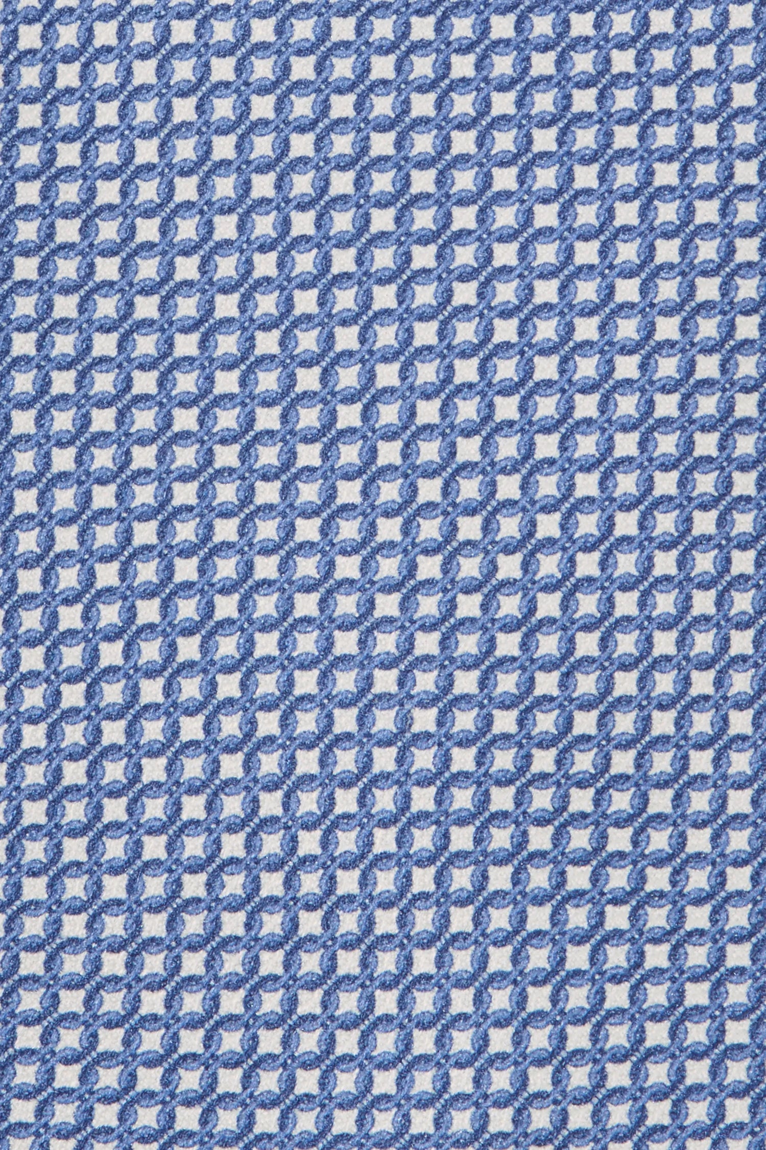 Patterned fabric with blue and white geometric design