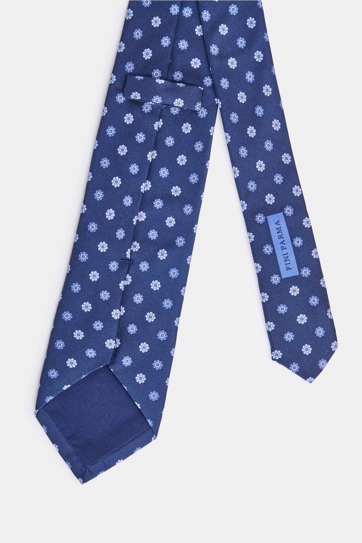 men pini parma blue tie with micro floral pattern made in italy 