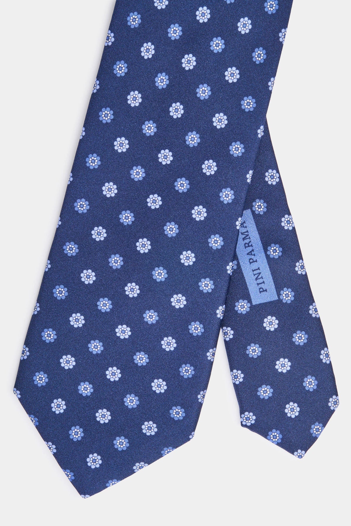 men pini parma blue tie with micro floral pattern made in italy 