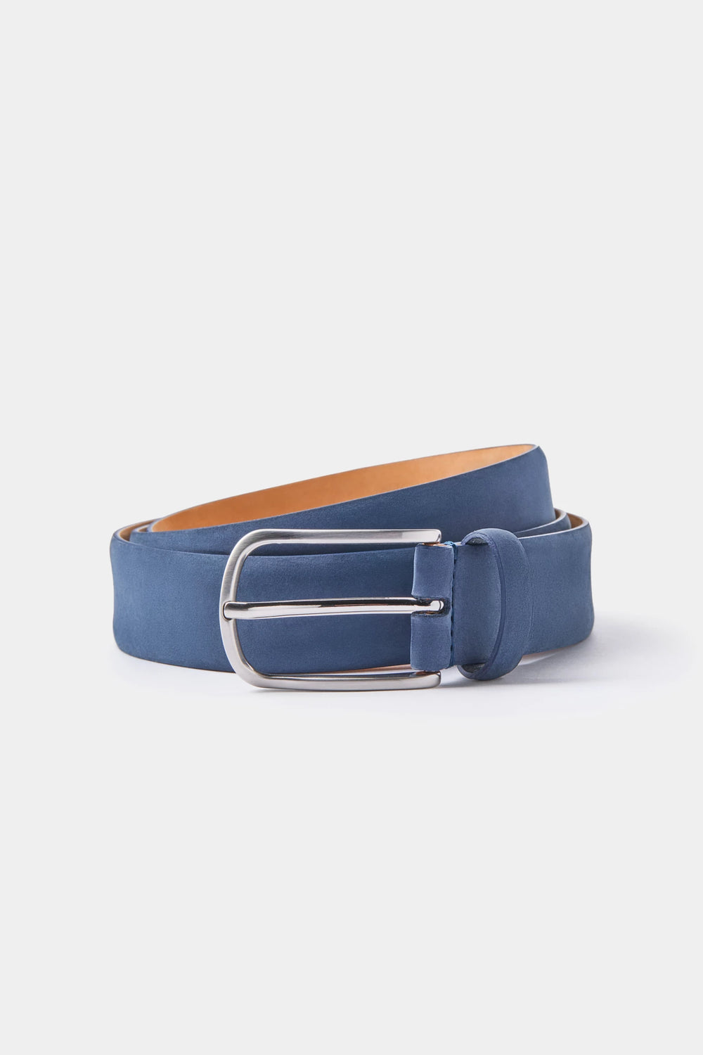 men pini parma blue belt made in italy in nabuk leather 