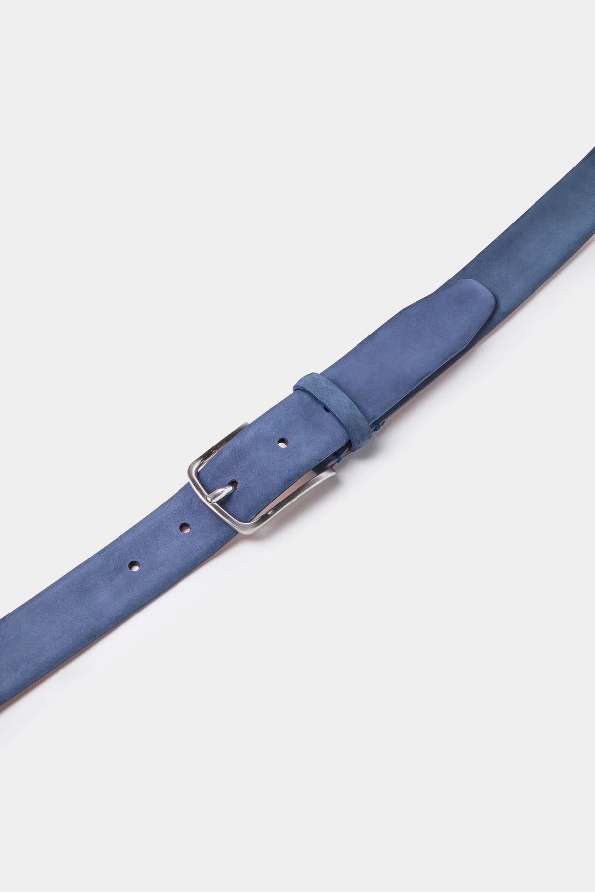 men pini parma blue belt made in italy in nabuk leather 