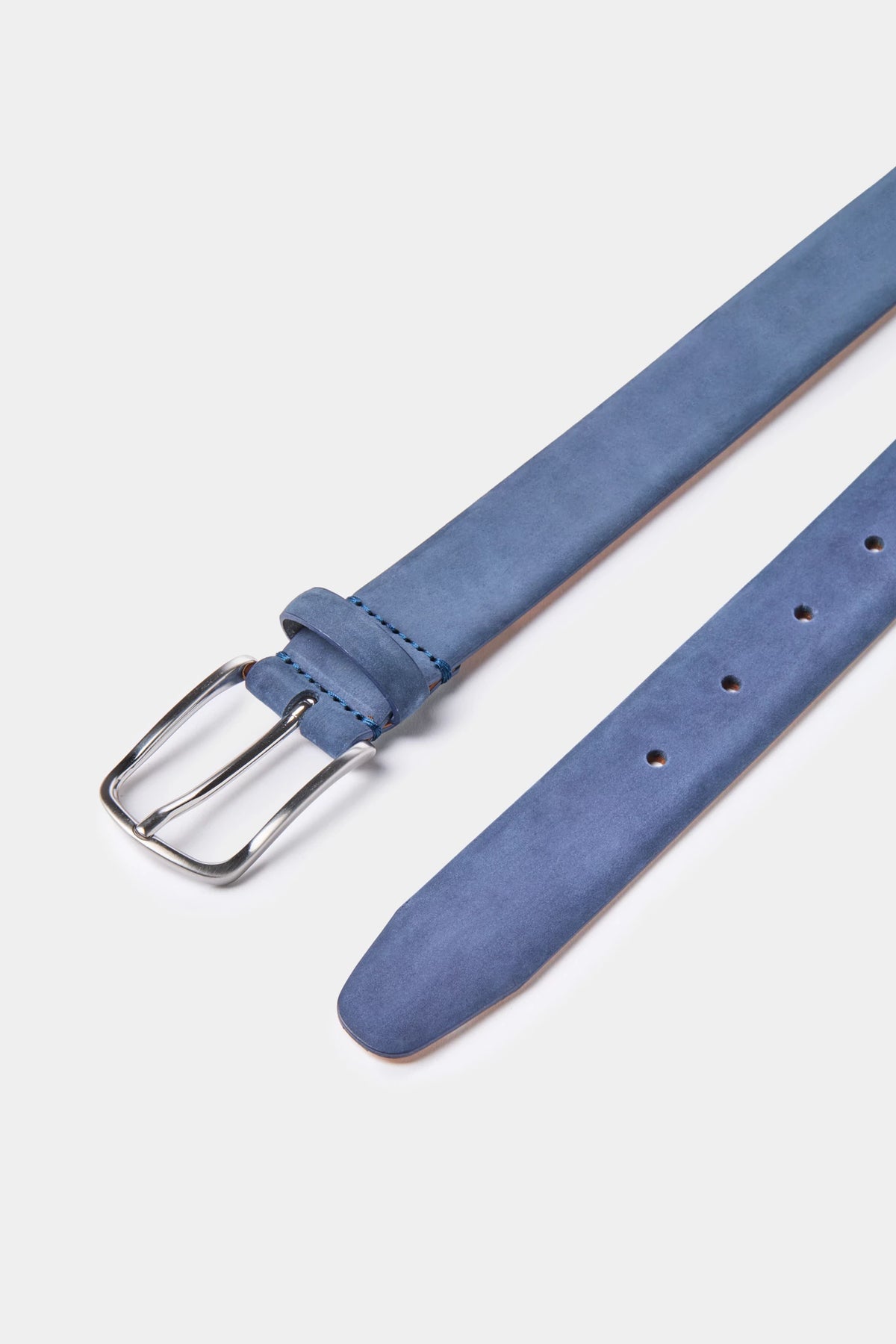 men pini parma blue belt made in italy in nabuk leather 
