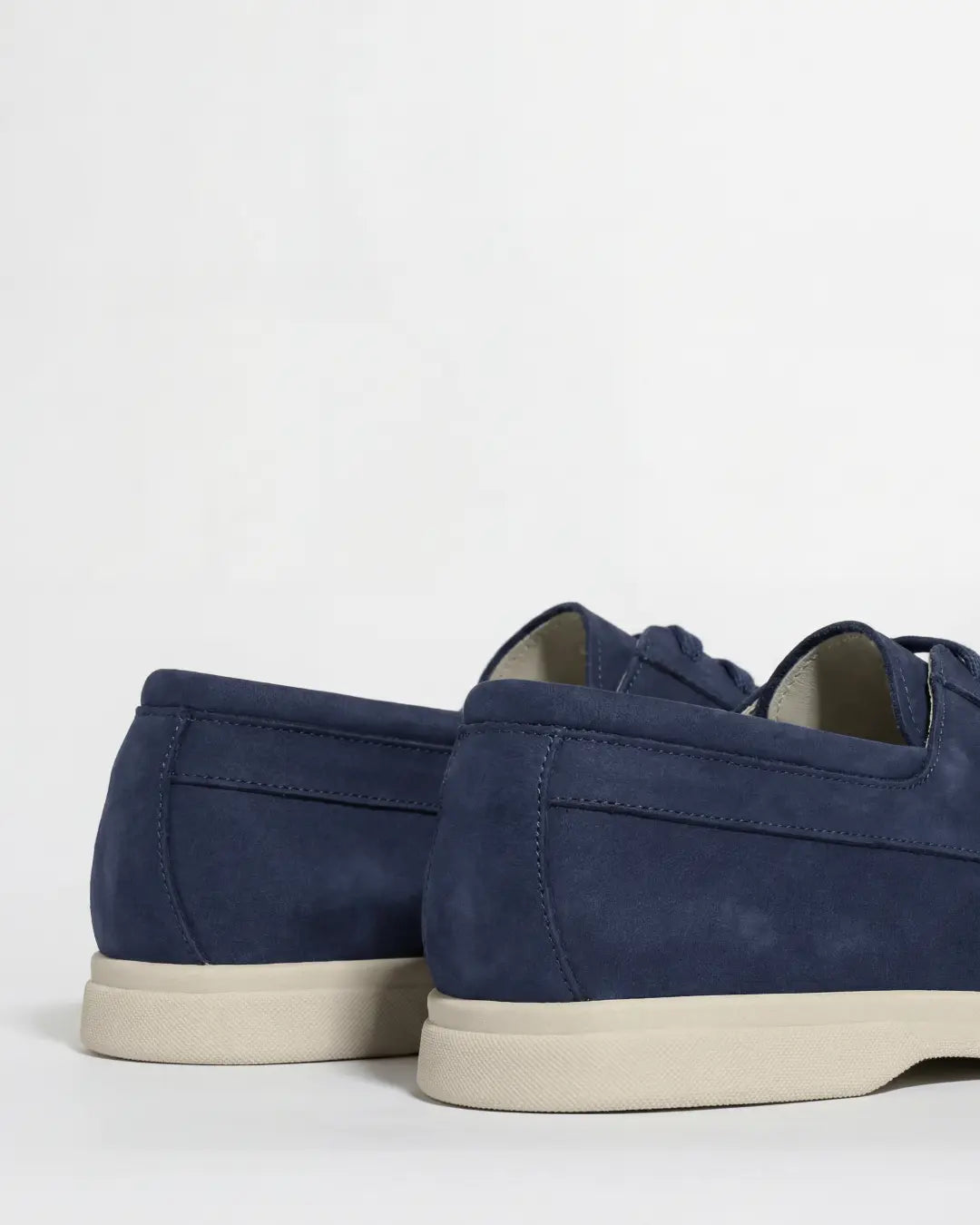 Men Pini Parma blue boat loafers made in italy in nabuk suede 