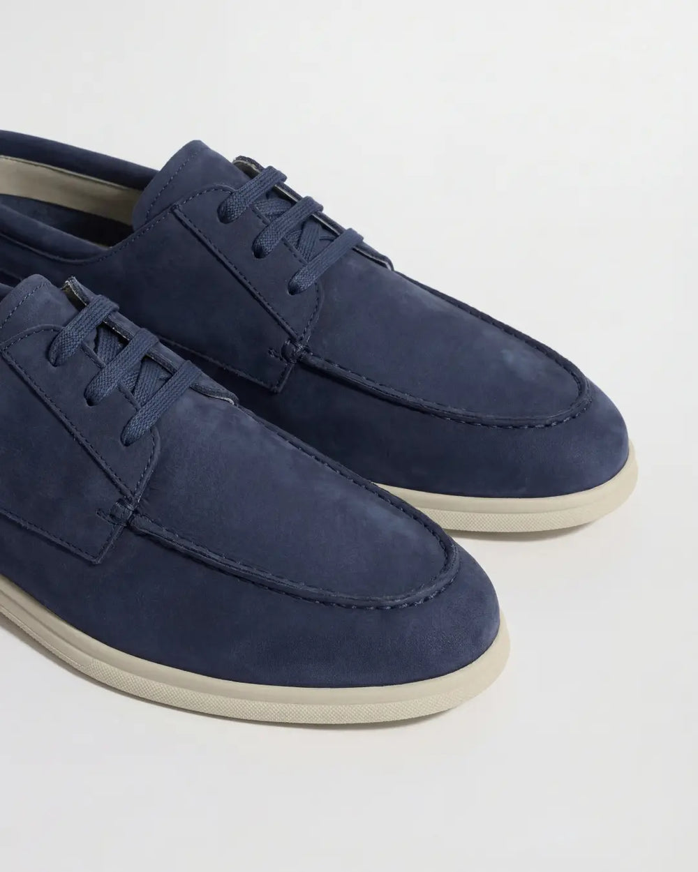 Men Pini Parma blue boat loafers made in italy in nabuk suede 