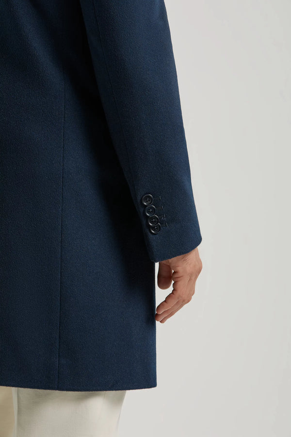 Pini Parma made in italy men blue overcoat wool winter
