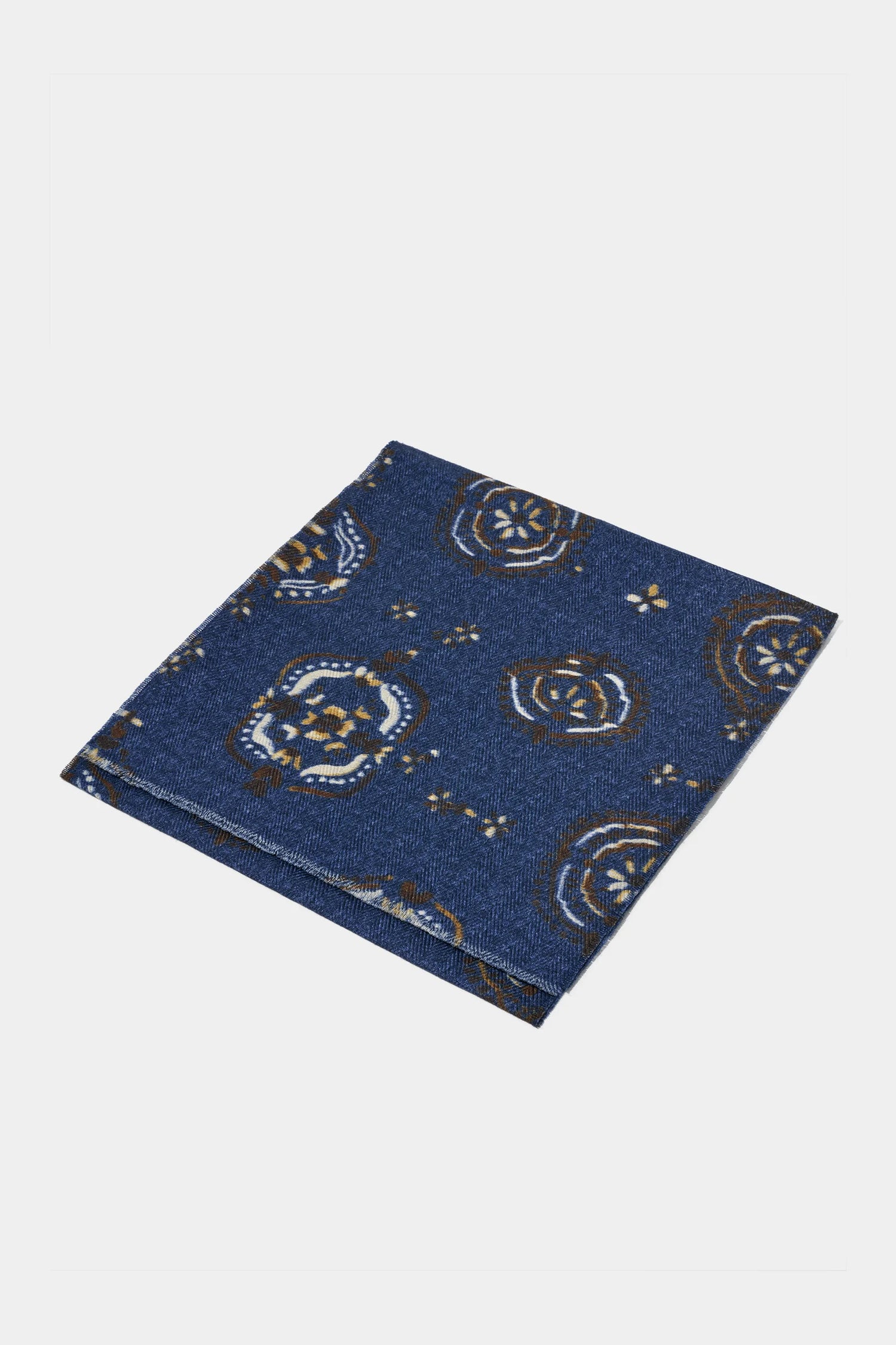 Écharpe bleue à motifs - Made in Italy