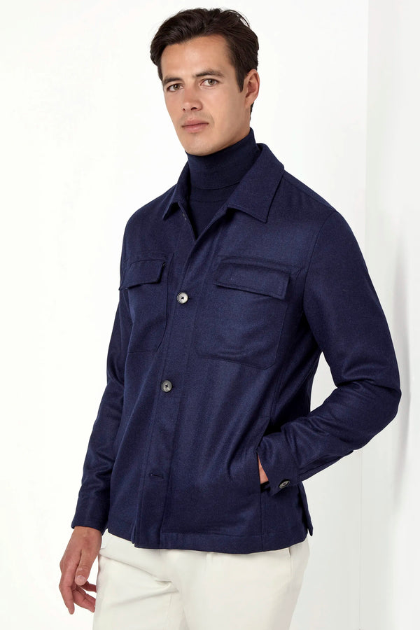 blue shirt jacket, men's wool cashmere jacket, italian shirt jacket, blue overshirt jacket, luxury men's jacket, elegant men's overshirt, refined shirt jacket, tailored blue jacket, premium italian jacket, sophisticated men's overshirt, timeless italian jacket, upscale men's overshirt, classic blue jacket, italian craftsmanship jacket, premium men's wool cashmere jacket, refined italian shirt jacket