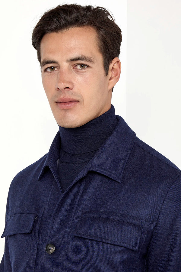 blue shirt jacket, men's wool cashmere jacket, italian shirt jacket, blue overshirt jacket, luxury men's jacket, elegant men's overshirt, refined shirt jacket, tailored blue jacket, premium italian jacket, sophisticated men's overshirt, timeless italian jacket, upscale men's overshirt, classic blue jacket, italian craftsmanship jacket, premium men's wool cashmere jacket, refined italian shirt jacket