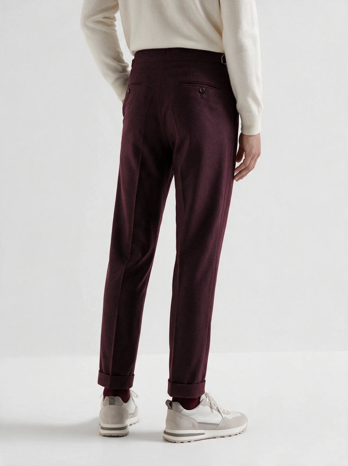 Bordeaux flannel Soragna trousers - Made in Italy