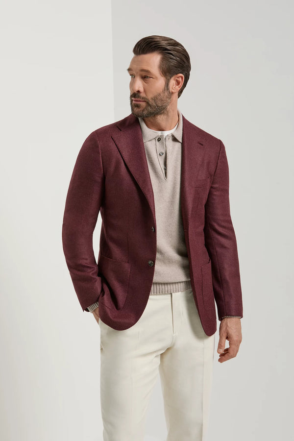 Pini Parma made in Italy men bordeaux jacket wool cashmere 