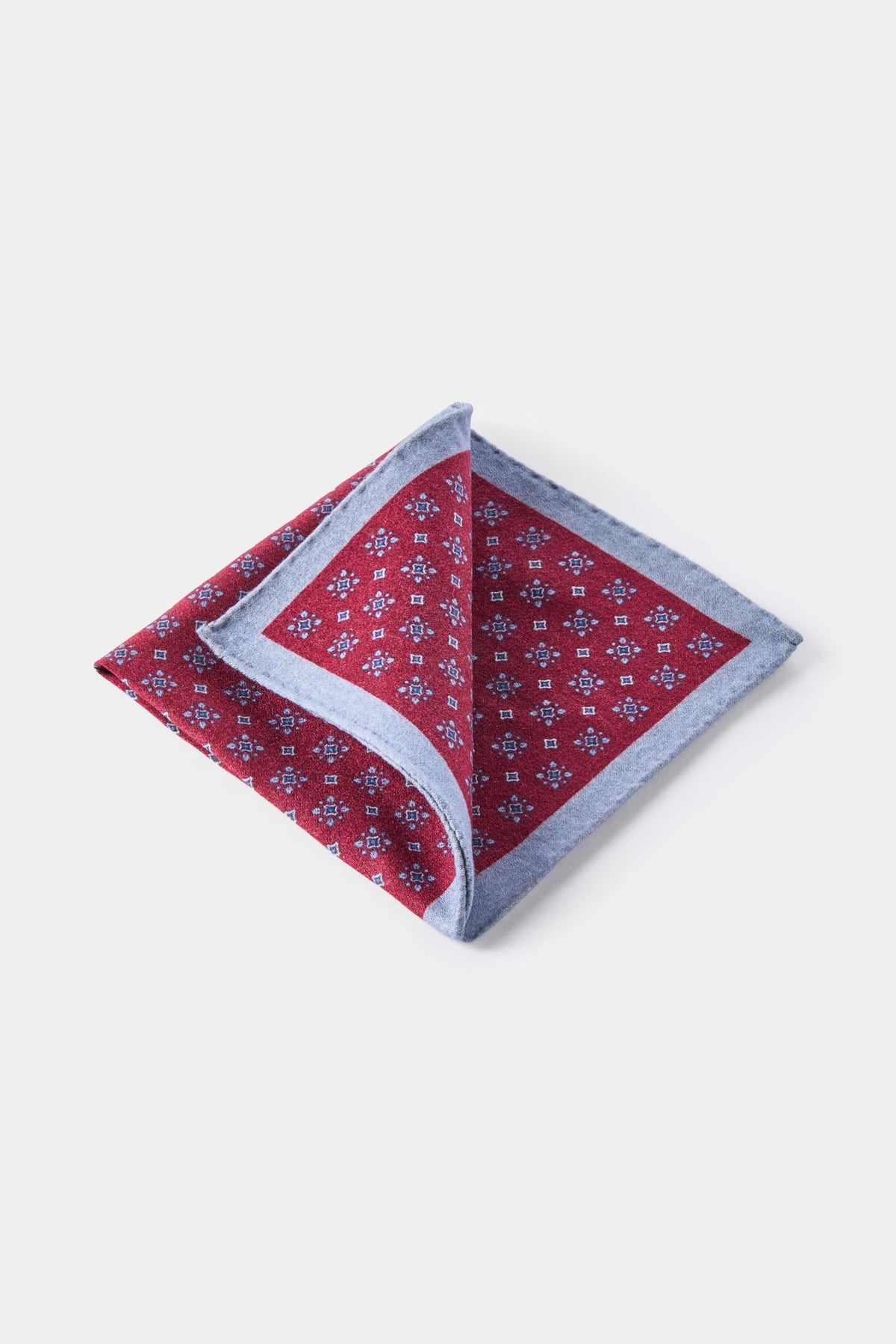 men pini parma pocket square made in italy in burgundy 