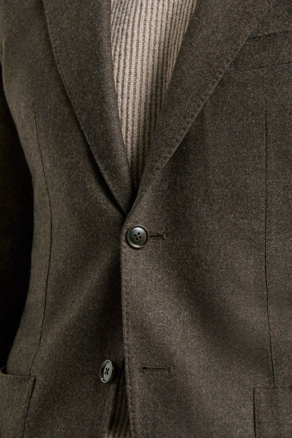Pini Parma Made in Italy men brown flannel jacket fall winter