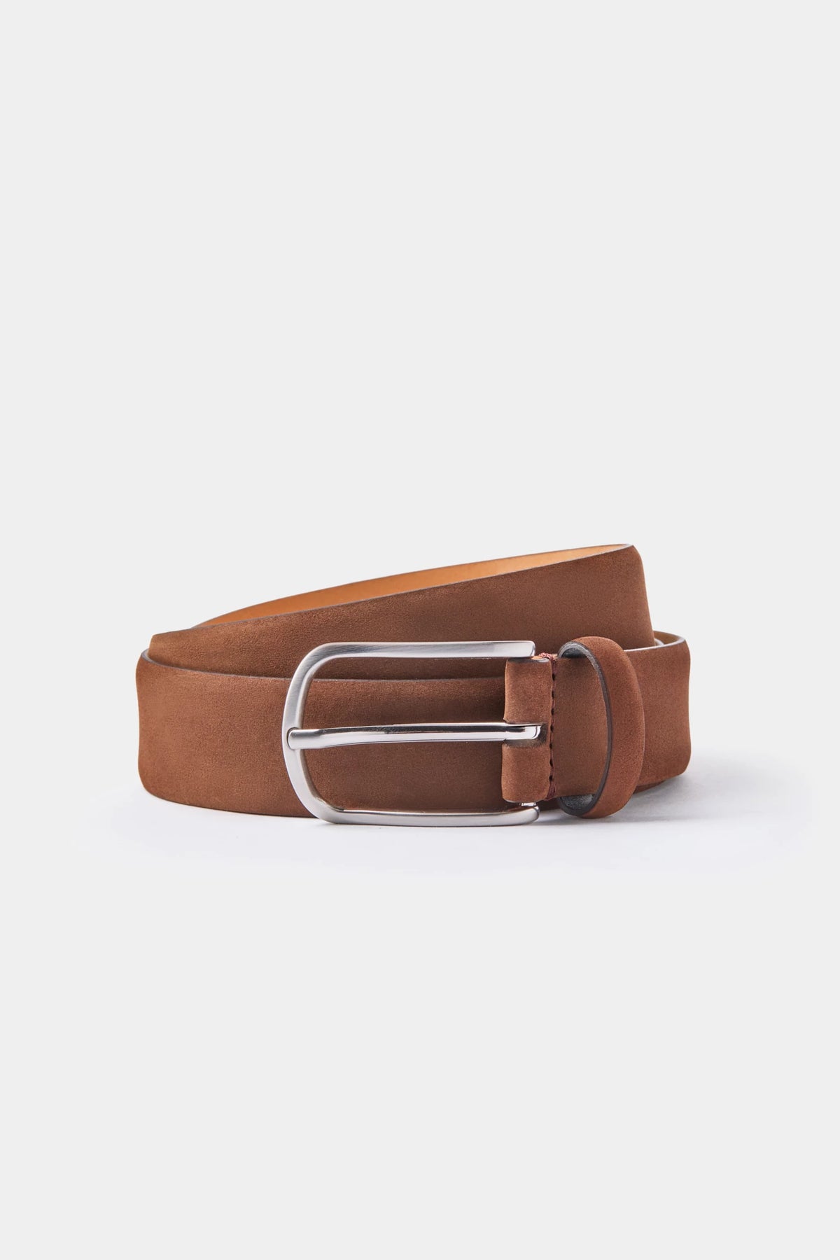 men pini parma brown belt made in italy in nabuk leather 