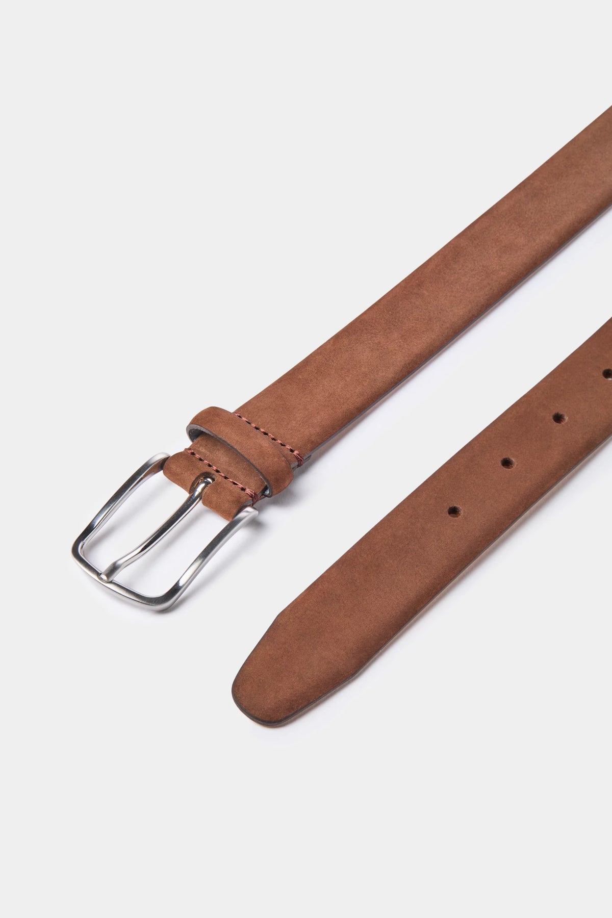 men pini parma brown belt made in italy in nabuk leather 