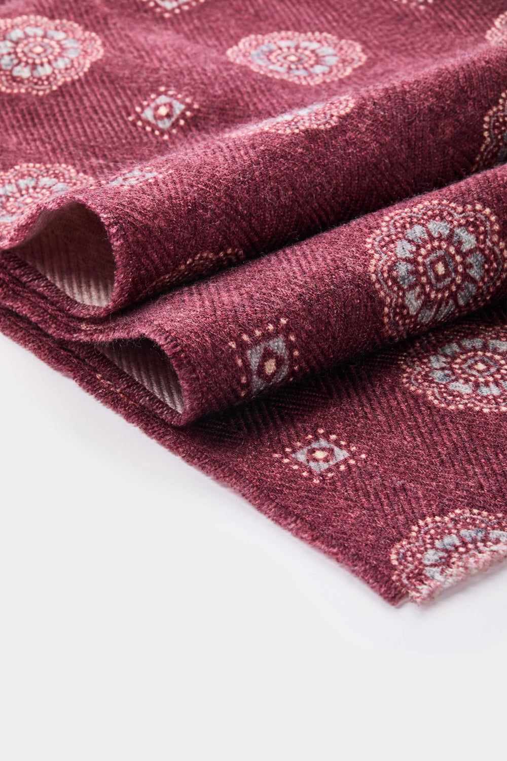 men pini parma burgundy scarf made in italy with flower pattern 