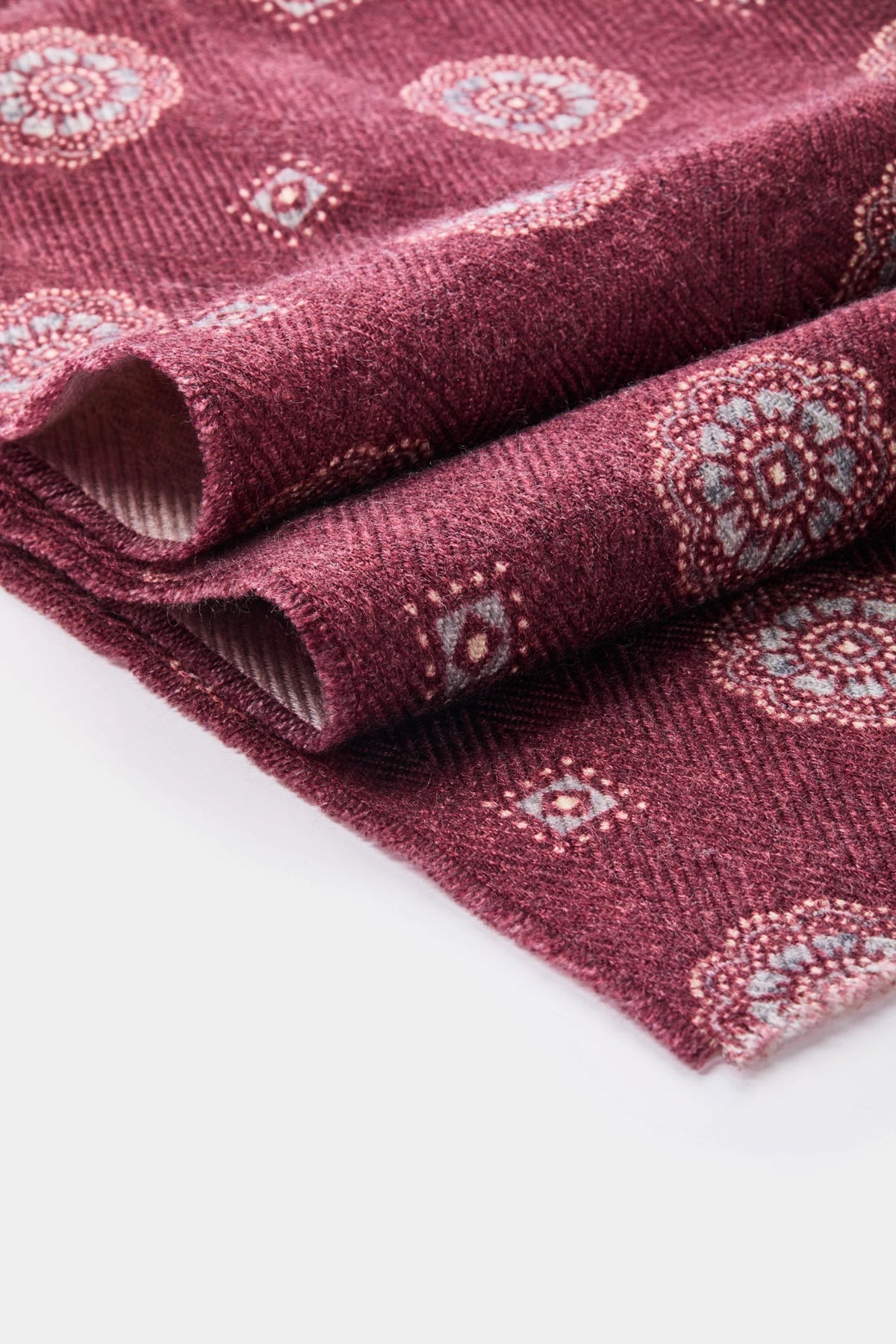 men pini parma burgundy scarf made in italy with flower pattern 