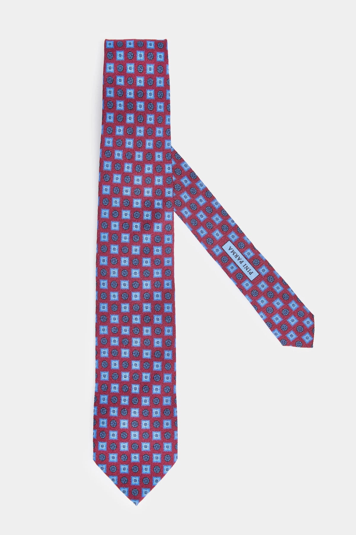 Men pini parma burgundy tie with fancy details made in italy 