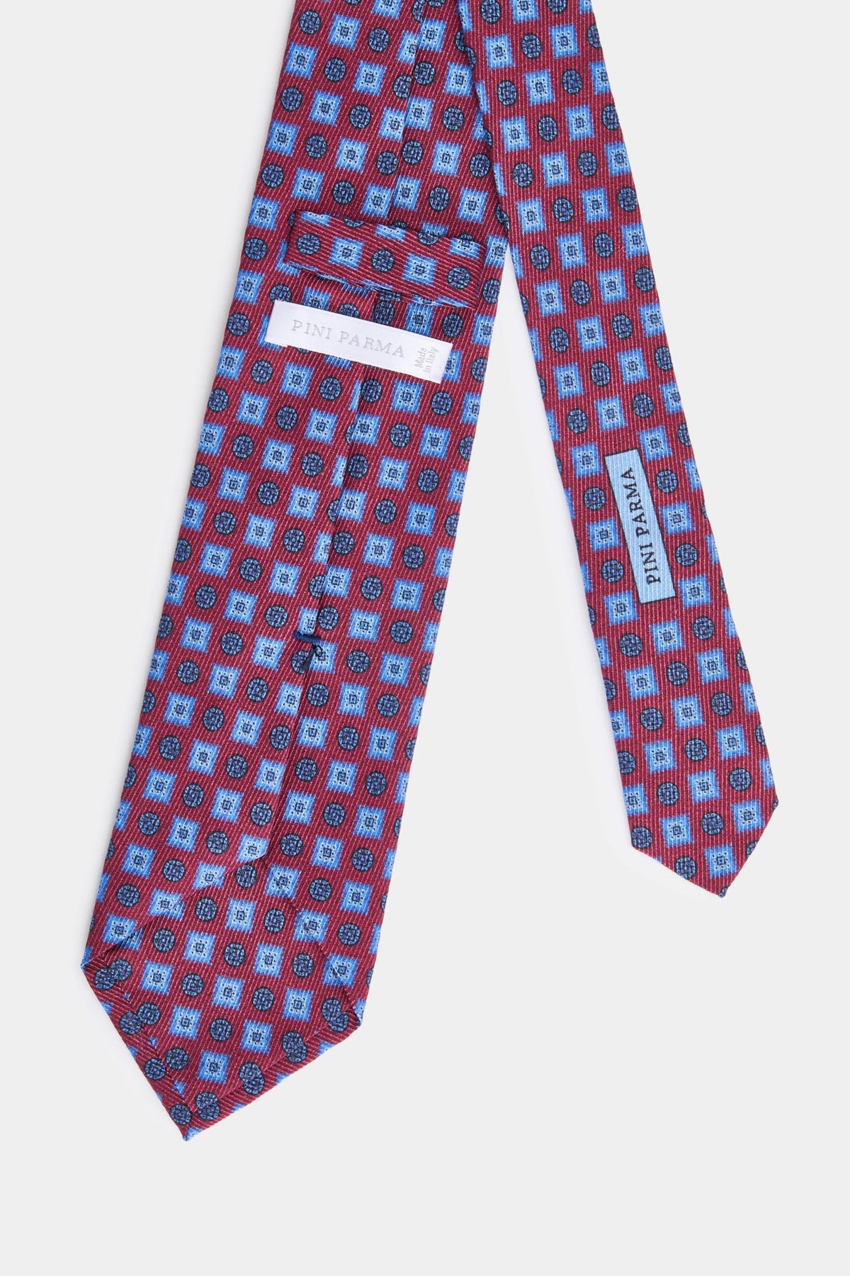 Men pini parma burgundy tie with fancy details made in italy 