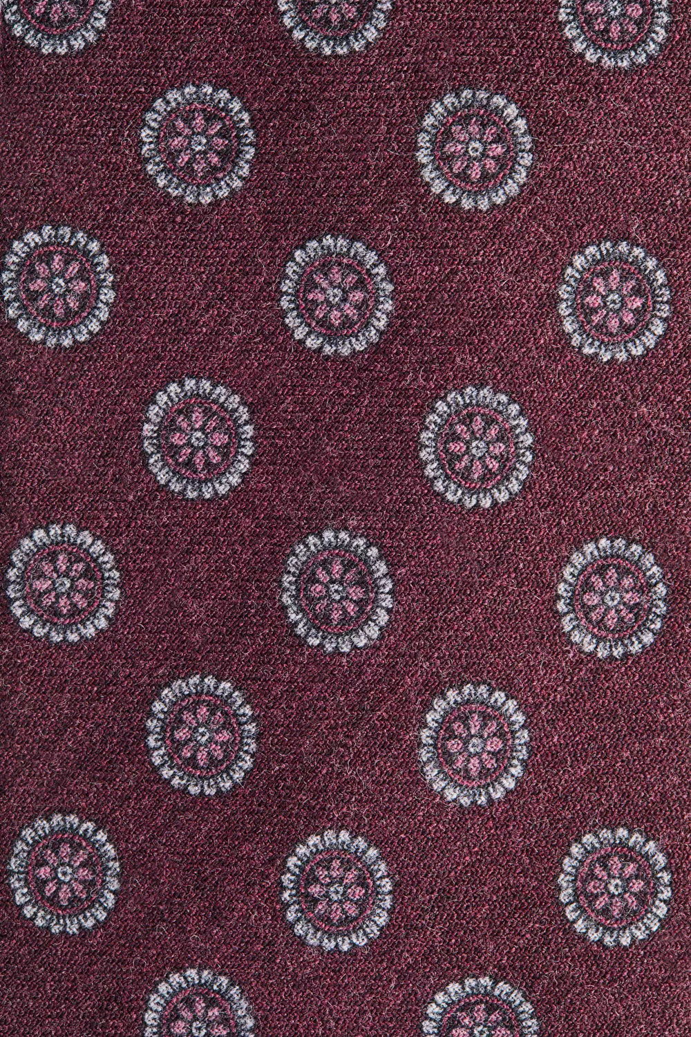 men pini parma burgundy tie with floral details made in italy 