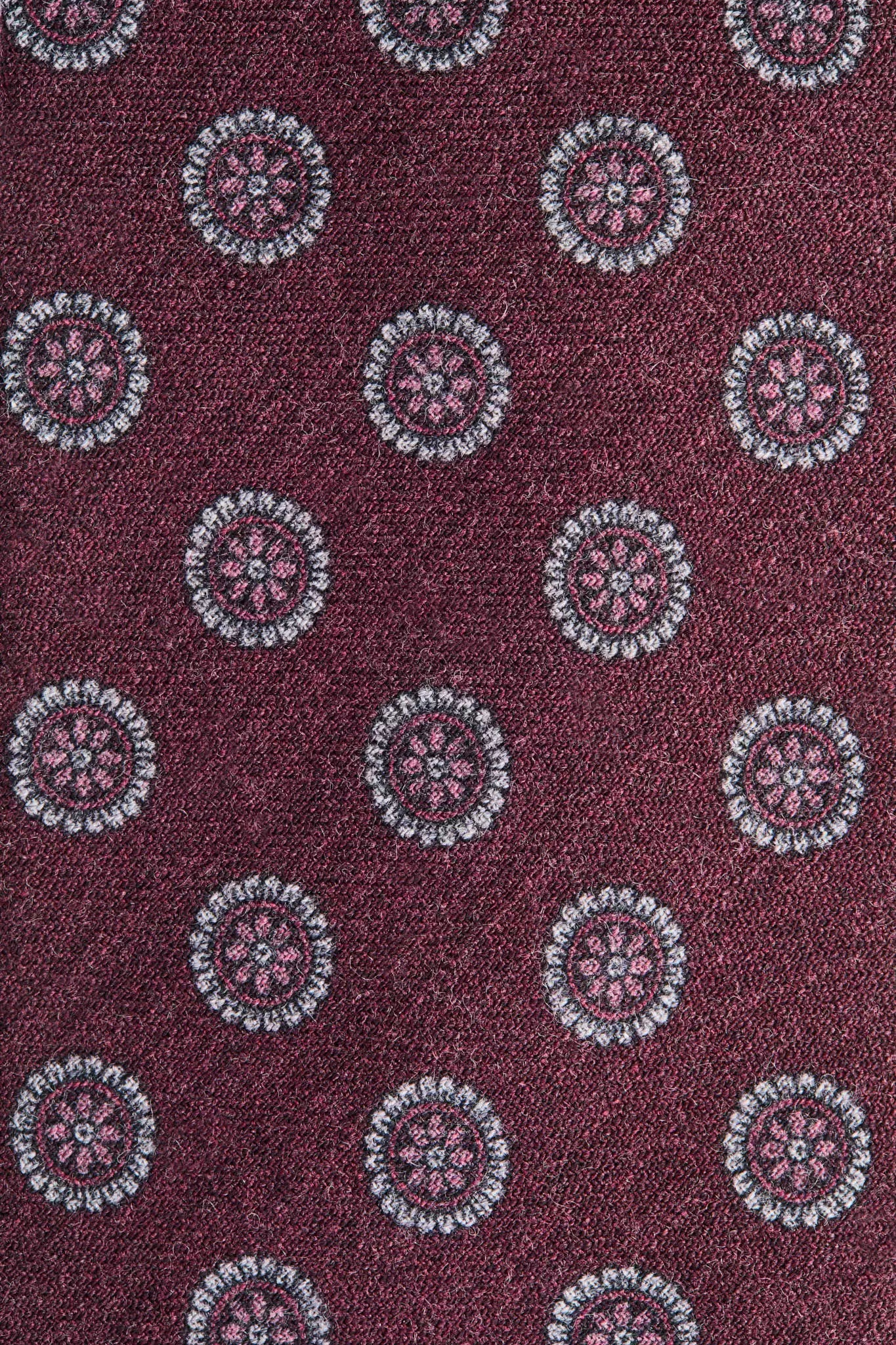 men pini parma burgundy tie with floral details made in italy 