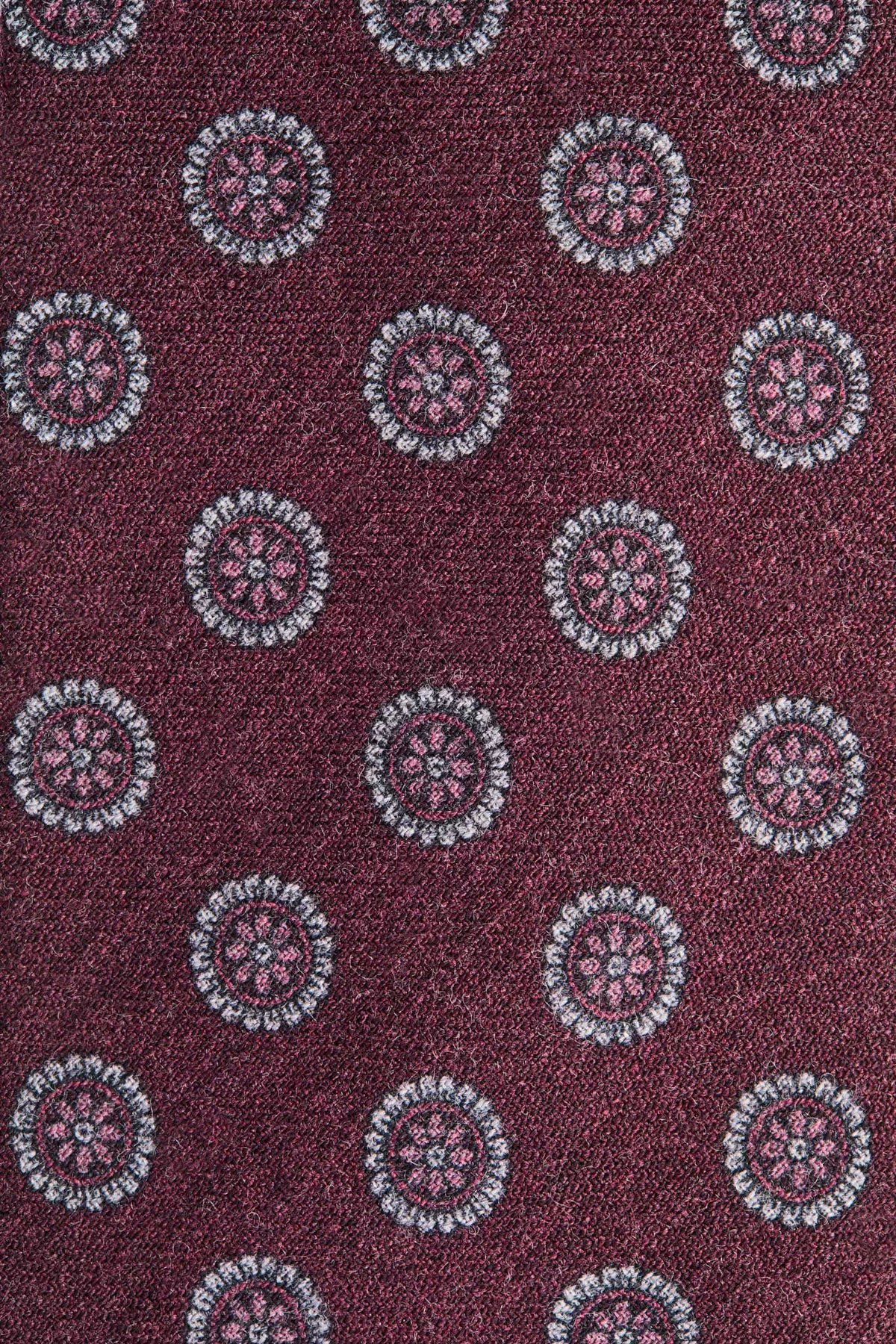 men pini parma burgundy tie with floral details made in italy 