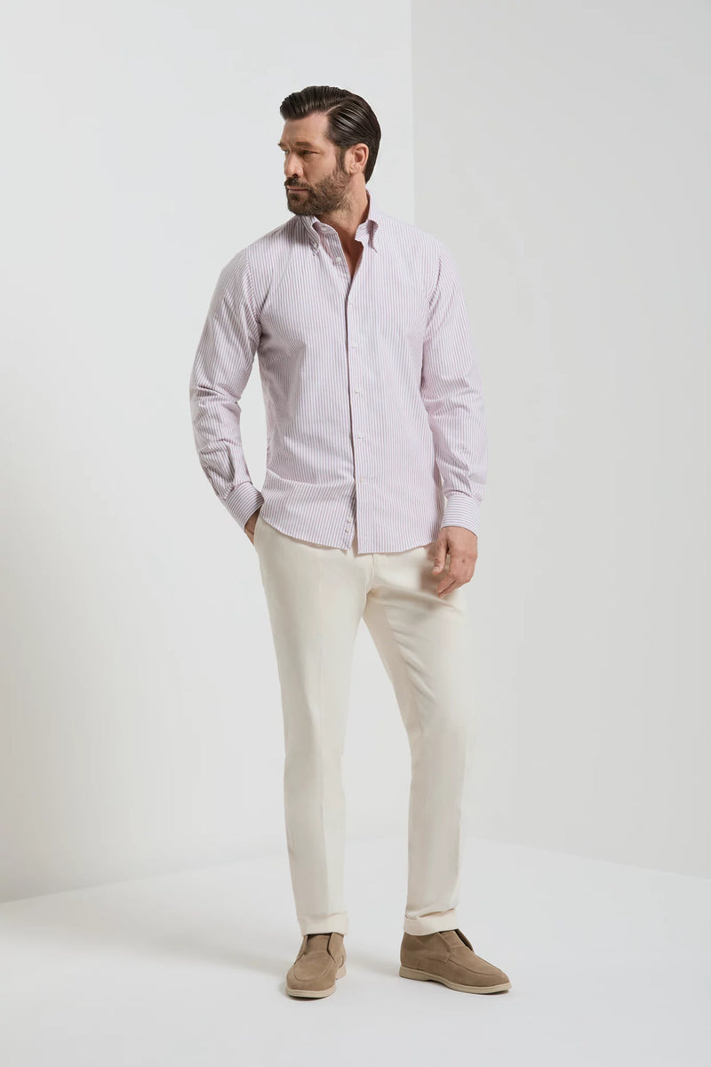 men pini parma burgundy striped shirt made in italy in cotton 