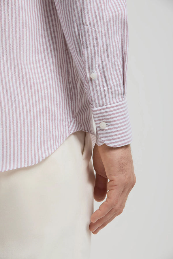 men pini parma burgundy striped shirt made in italy in cotton 
