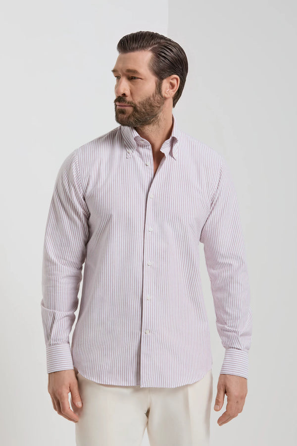 men pini parma burgundy striped shirt made in italy in cotton 