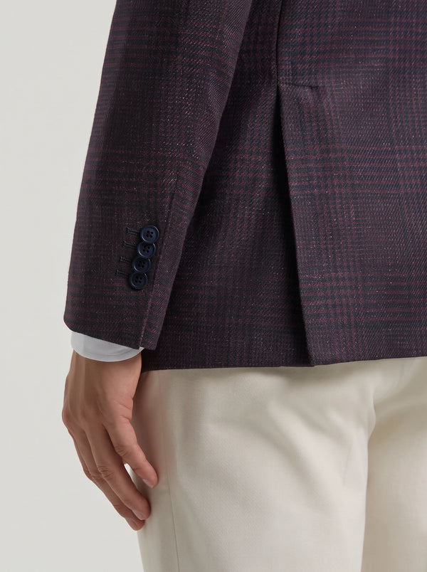 Veste bordeaux Prince de Galles - Made in Italy
