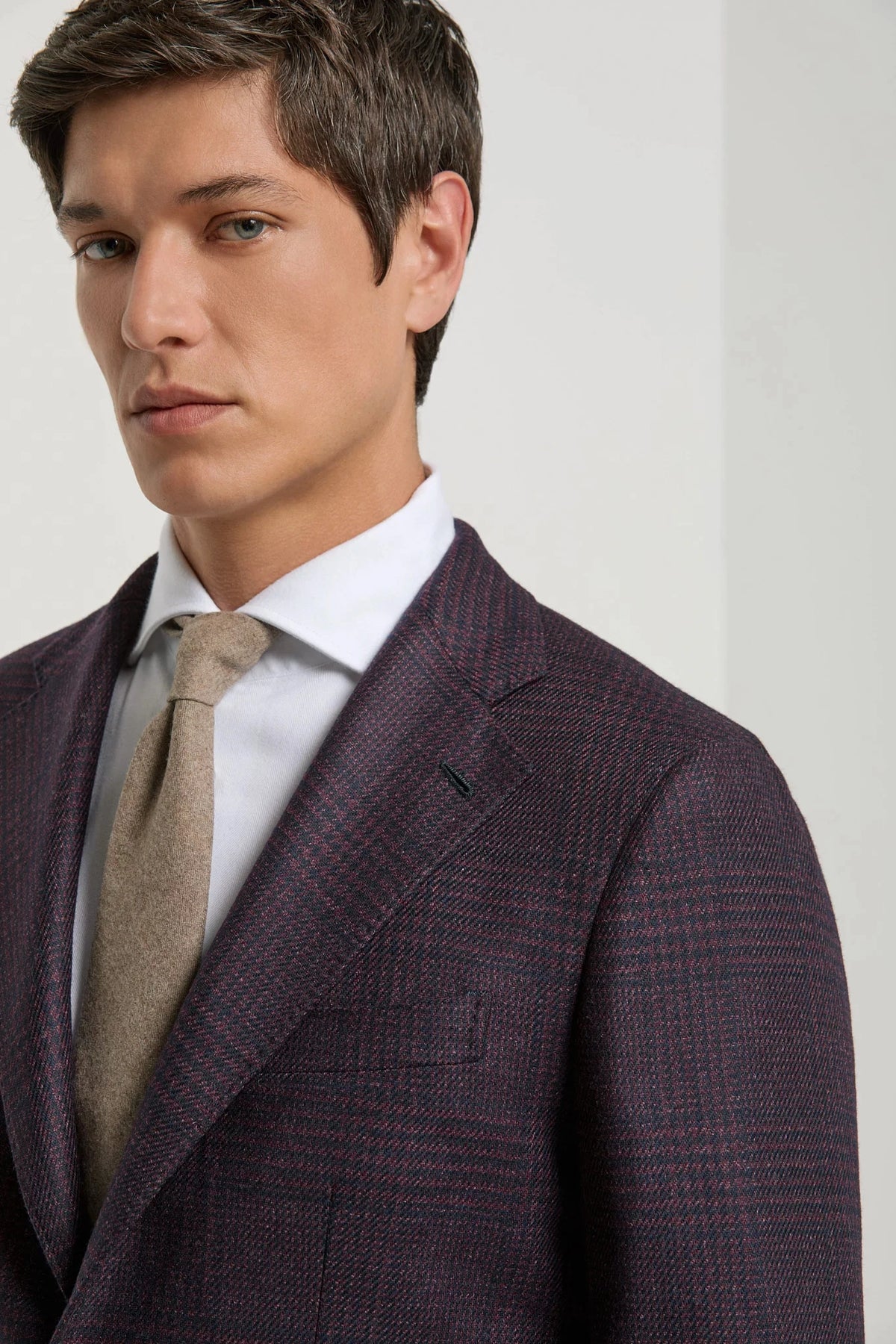 Veste bordeaux Prince de Galles - Made in Italy