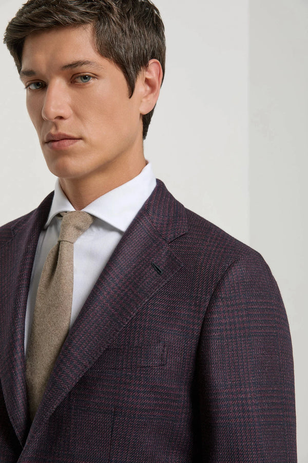 Veste bordeaux Prince de Galles - Made in Italy