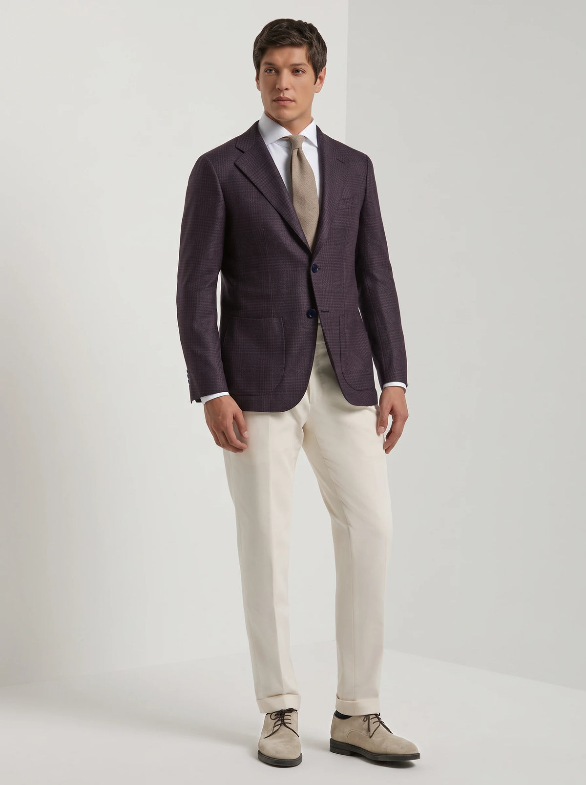 Veste bordeaux Prince de Galles - Made in Italy