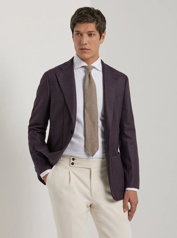 Veste bordeaux Prince de Galles - Made in Italy