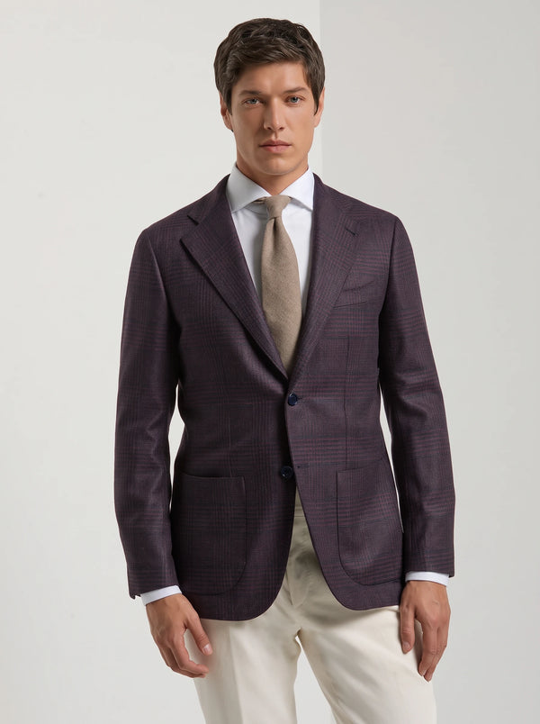 Veste bordeaux Prince de Galles - Made in Italy
