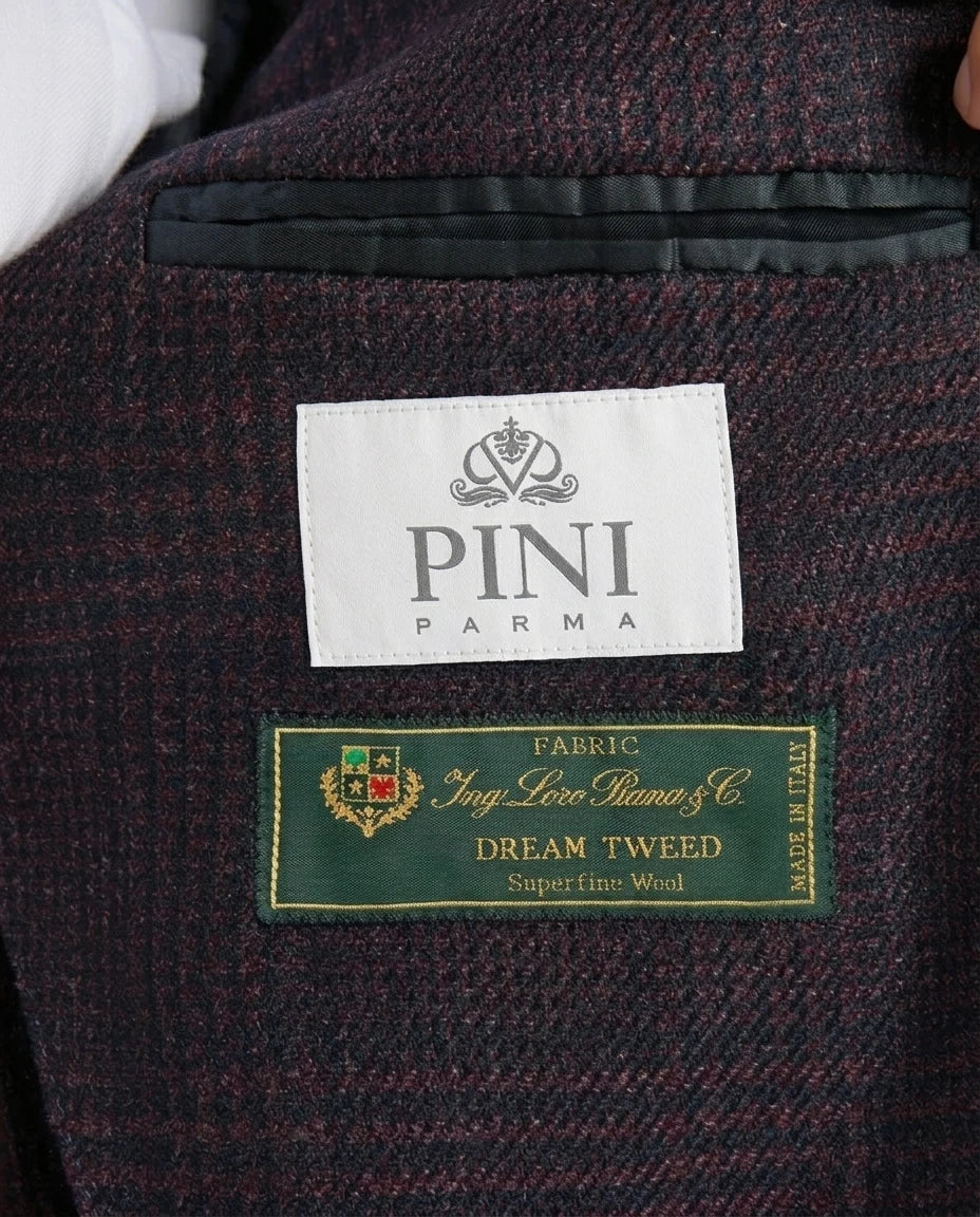 Veste bordeaux Prince de Galles - Made in Italy