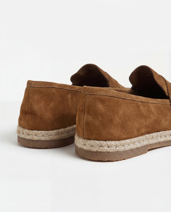 men Pini Parma cognac espadrilles made in italy in suede leather 