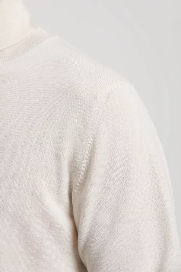 men pini parma cream turtleneck made in italy in merino wool 