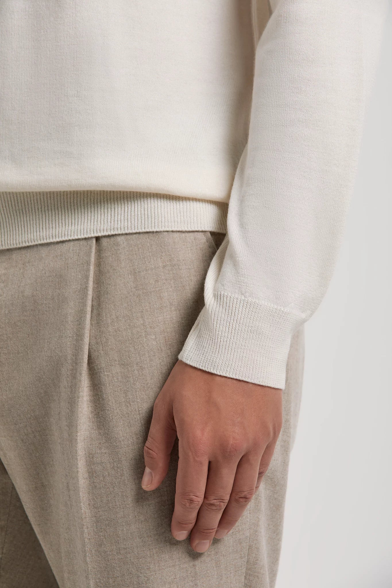 men pini parma cream turtleneck made in italy in merino wool 