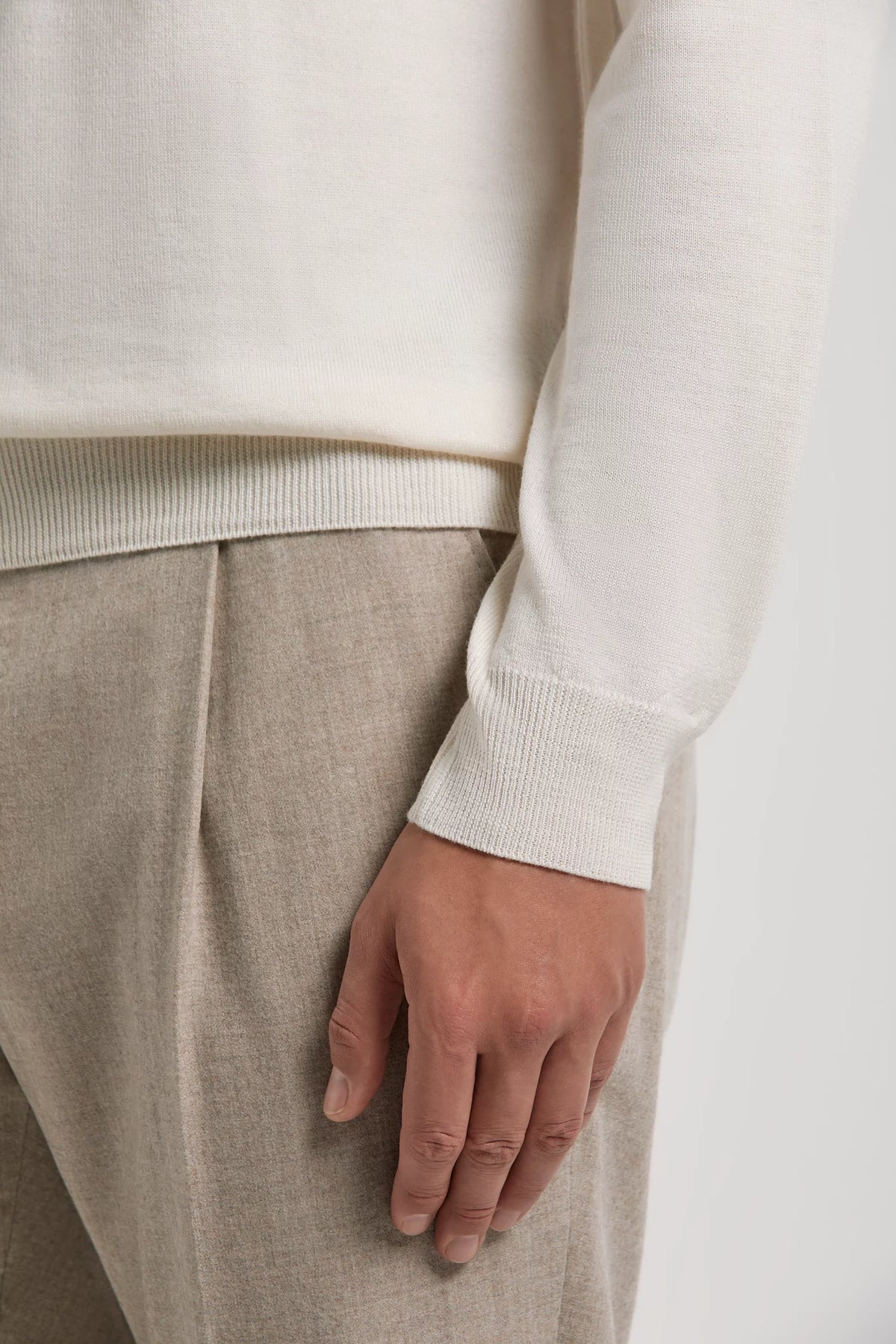 men pini parma cream turtleneck made in italy in merino wool 