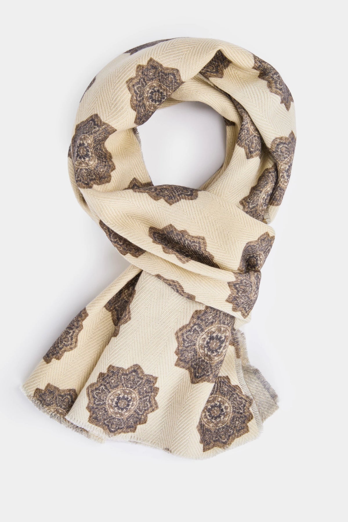men pini parma cream scarf made in italy 