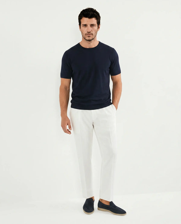 Pini Parma Italy men Dark navy wool t-shirt casual