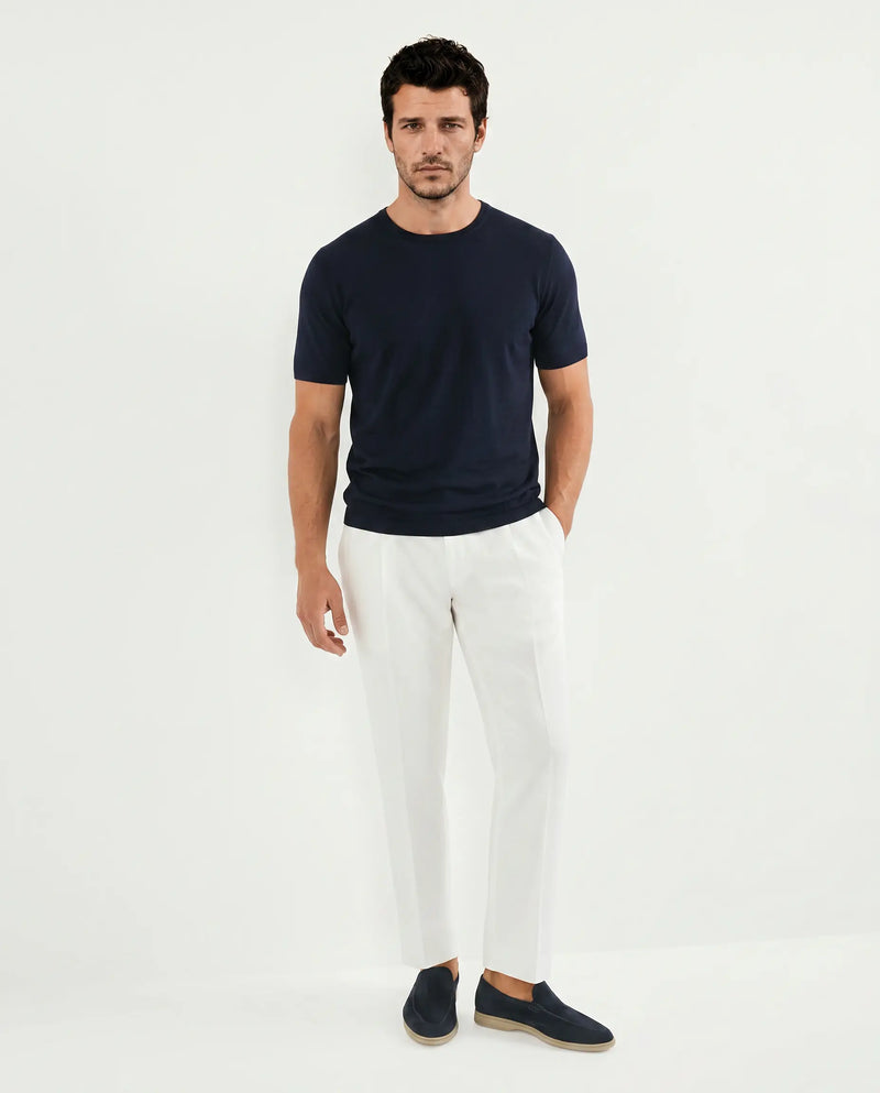 Pini Parma Italy men Dark navy wool t-shirt casual